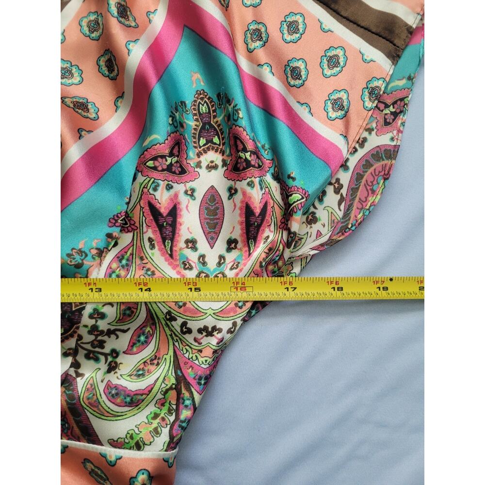 Vintage Y2k Babydoll Kimono Paisley Top Size S Bohemian Festival Hippie Colorful - Picture 5 of 8